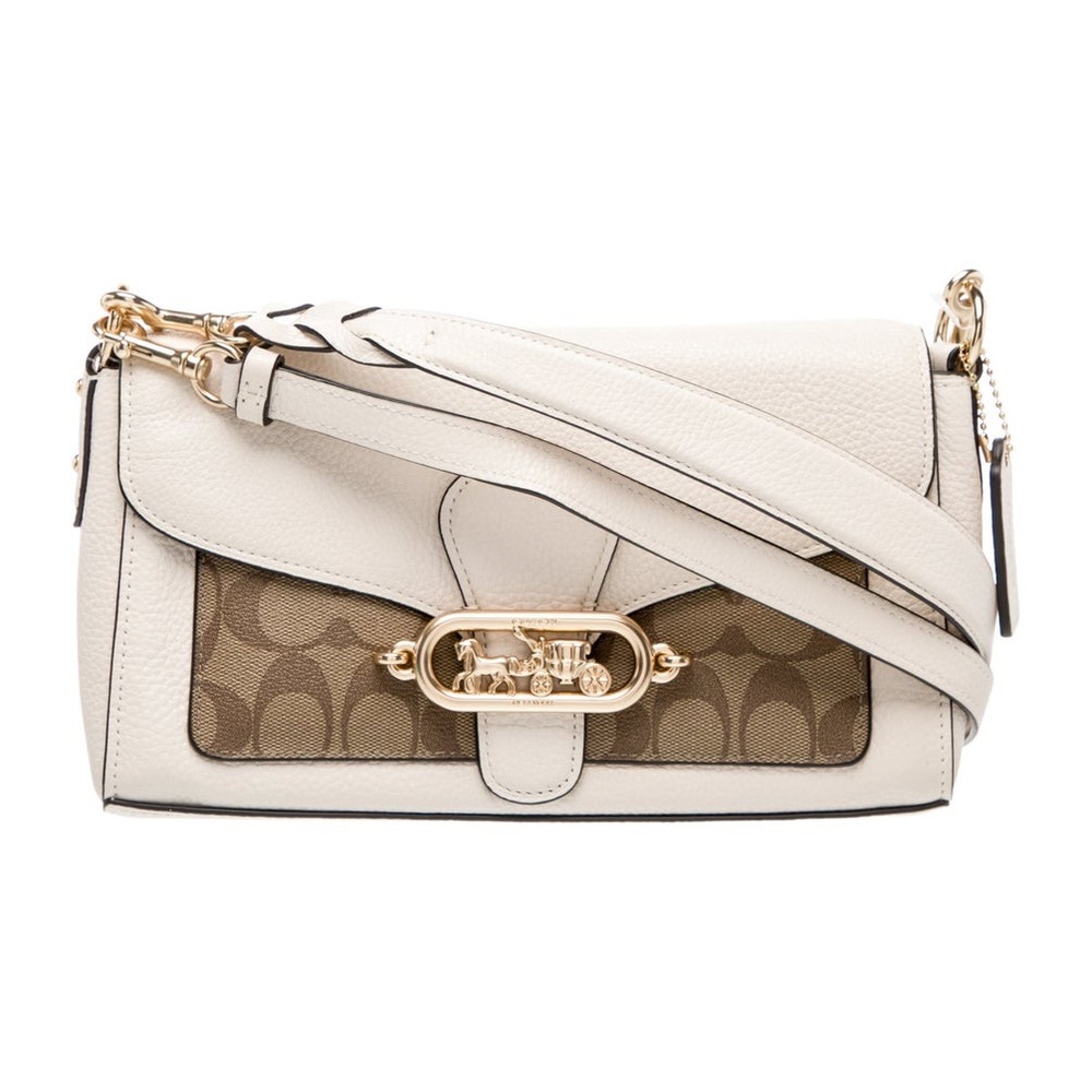 COACH Tabby 26 Signature Logo Coated Canvas Shoulder Bag